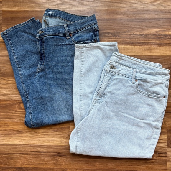 Old Navy Denim - Old Navy BUNDLE (2) Size 20 High-Rise O.G. Straight Jeans Medium Wash Light Wash